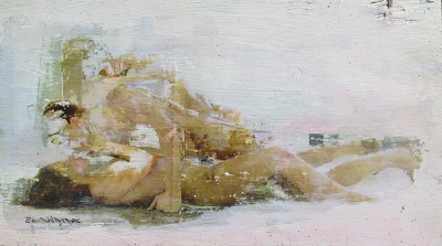 various materials on wood, 15x27 cm, 2020