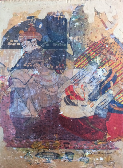 various materials on wood, 24x30 cm, 2020