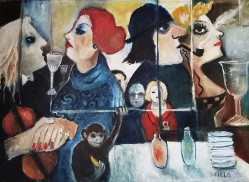 "Vernissage" ,50x70 cm, ,olaj, feszített vászon *