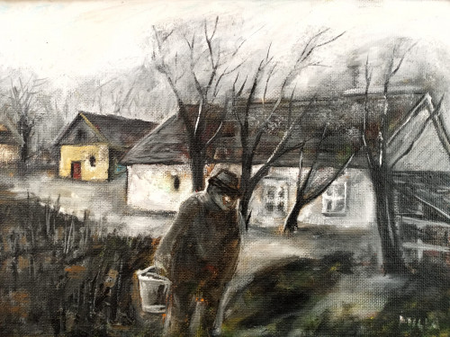 "Elmúlt idők", 35x59 cm, farost- lemez, olaj, *