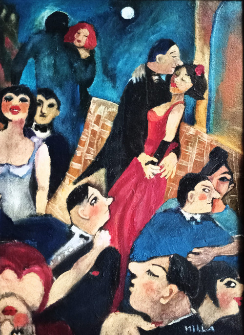 "Tangó" 76x56,olaj, farost-lemez *