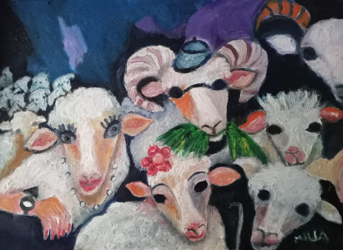 "Birkák" 50x70, feszített vászon, olaj *