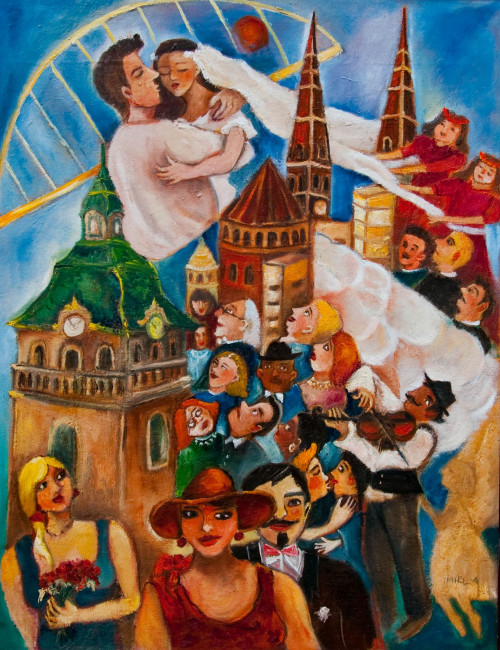 Nász Szegeden, 90x70 cm, olaj, farost