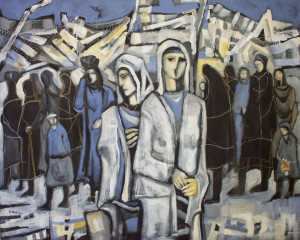 ABED ABDI
Destruction and Displacement 2, Acrylic on canvas, 151 x 121 cm (2024).