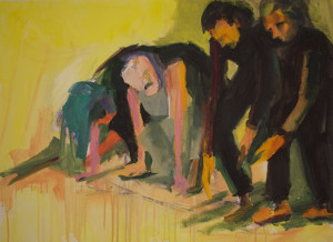 TAL GAOSH
The Mourners 1, Acrylic on canvas, 80 x 60 cm (2024).