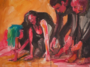TAL GAOSH
The Mourners 2, Acrylic on canvas, 80 x 60 cm (2024).