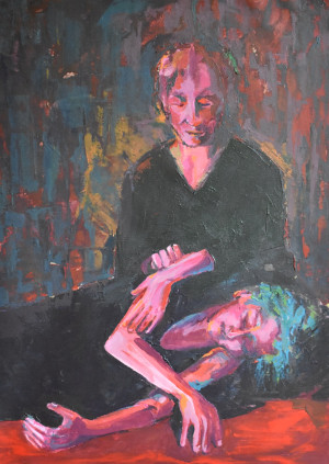 GAOSH TAL
untitled, Acrylic on canvas, 90 x 38 cm (2024).